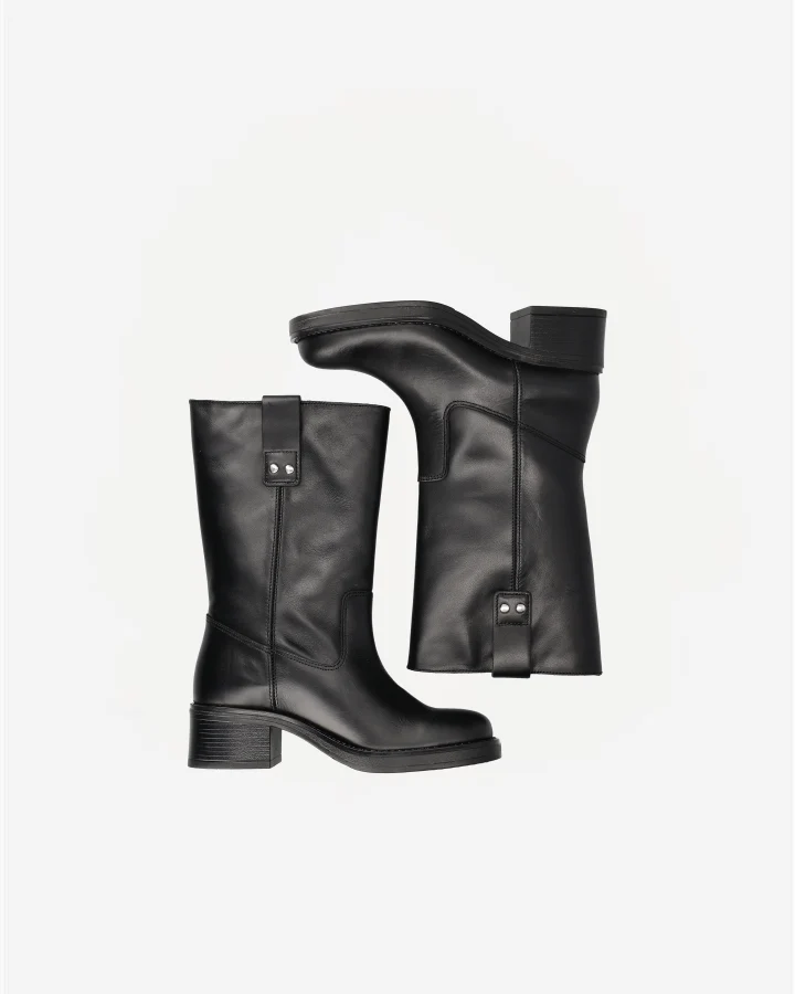 BIAMARY MID PULL ON BOOT SMOOTH LEATHER | Black - Image 4