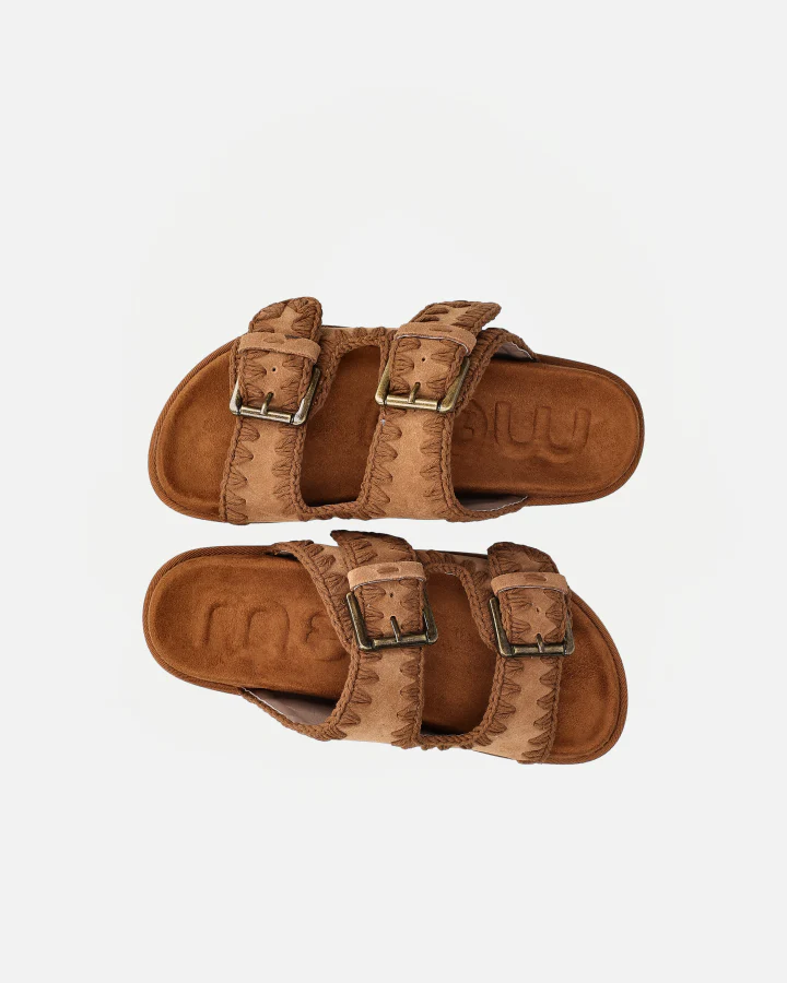 LOW BIO SANDAL TWO-BUCKLES MONOCHROME | Cognac - Image 2