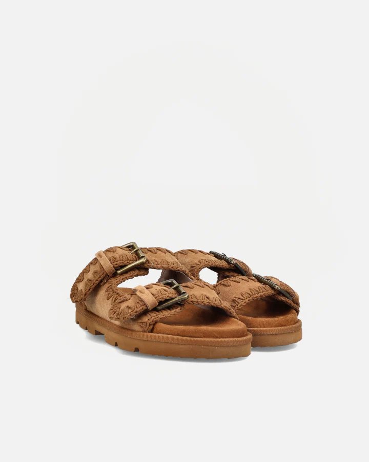 LOW BIO SANDAL TWO-BUCKLES MONOCHROME | Cognac - Image 3