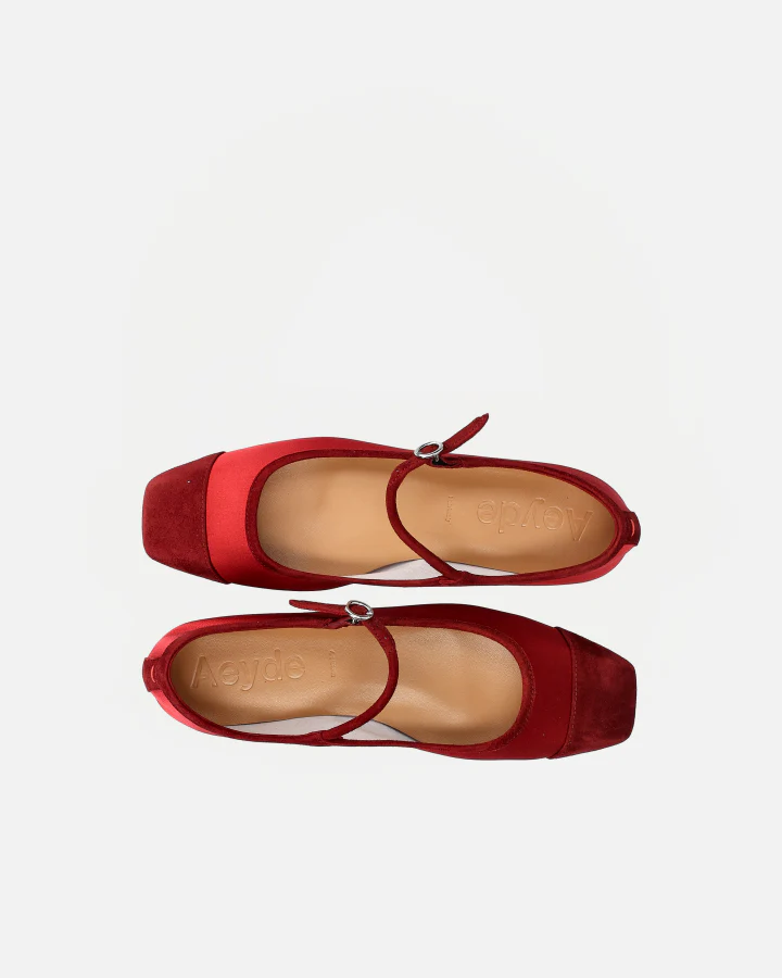 UMA CAP |  Satin/Suede Leather Scarlet - Image 4