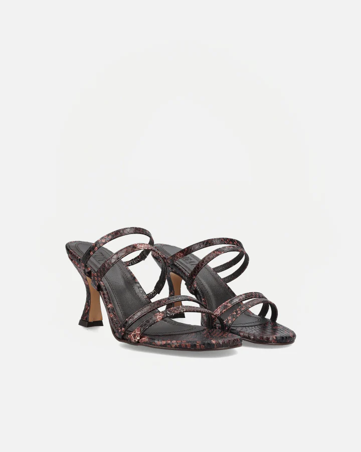 WEEKEND SNAKE-EFFECT SANDAL | BROWN - Image 3